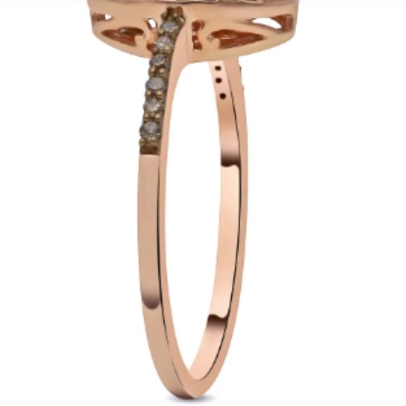 .50 ctw Natural Champagne Diamond/Rhodium/Vermeil Rose Gold Over Sterling Silver - Picture 3 of 5